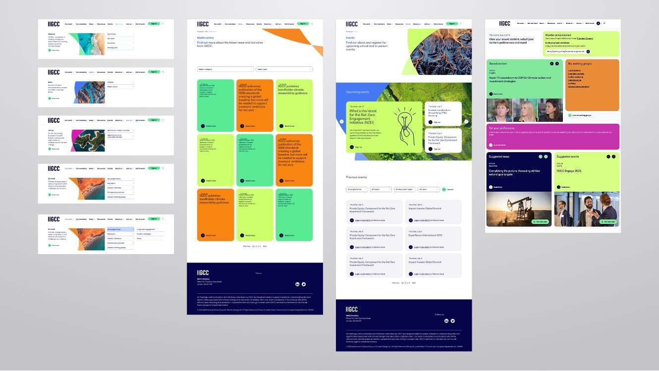 IIGCC website page designs